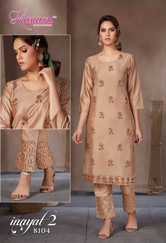 Kanasu Inayat 2 Silk Latest Fancy Wear Kurti With Bottom Latest Collection